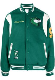 PUMA patch-lettering wool-blend jacket - Verde