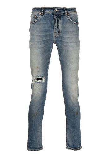 Purple Brand distressed slim-cut jeans - Blu