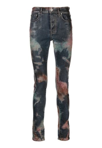 Purple Brand spray-pattern slim-fit jeans - Blu