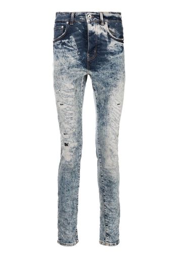 Purple Brand bleached-wash slim-cut jeans - Blu