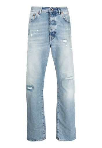 Purple Brand distressed straight-leg jeans - Blu