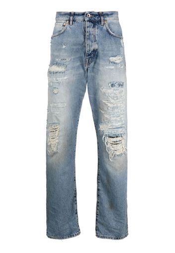 Purple Brand ripped straight-leg jeans - Blu