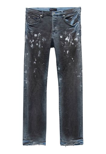 Purple Brand paint splatter straight-leg jeans - GREY