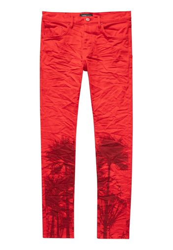 Purple Brand Jeans skinny con stampa Palm Tree - Rosso