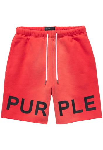 Purple Brand Shorts sportivi con stampa - Rosso