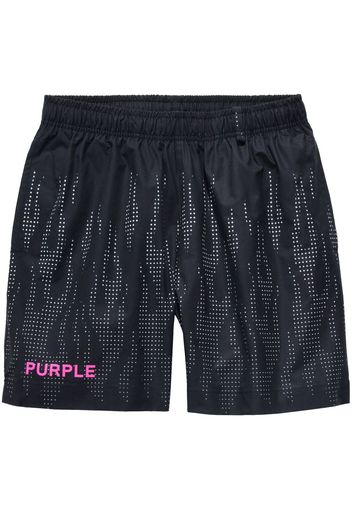 Purple Brand Shorts con stampa - Nero