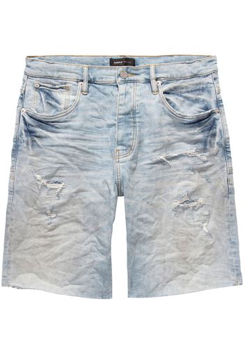 Purple Brand Shorts denim con applicazione - Blu