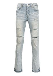 Purple Brand P001 paint splatter slim-fit jeans - Blu