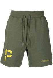 Purple Brand logo print track shorts - Verde