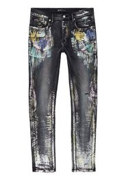 Purple Brand paint-splatter straight-leg jeans - Nero