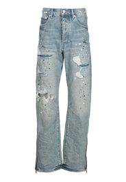 Purple Brand distressed straight leg jeans - Blu