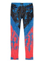 Purple Brand painterly-print skinny jeans - Blu