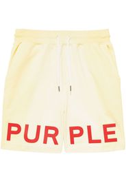 Purple Brand Jumbo logo-print track shorts - Giallo