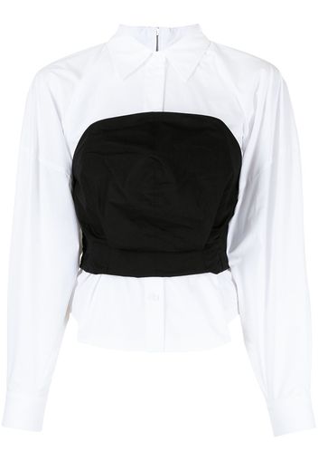 pushBUTTON Camicia con design a strati - Bianco