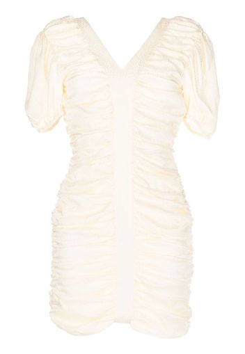 pushBUTTON ruched mini dress - Bianco