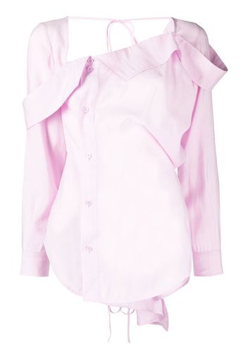 pushBUTTON Camicia con collo asimmetrico - Rosa