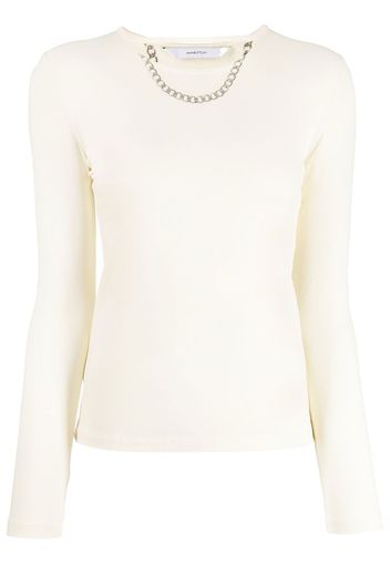 pushBUTTON Top a maniche lunghe - Giallo