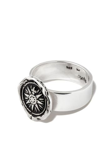 Pyrrha sterling silver Direction signet ring - Argento