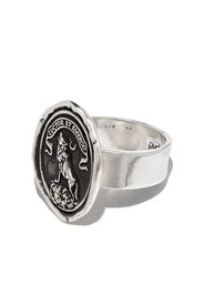 Pyrrha silver Struggle and Emerge signet ring - Argento