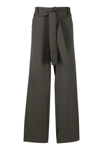 Qasimi tied-waist wide-leg trousers - Verde