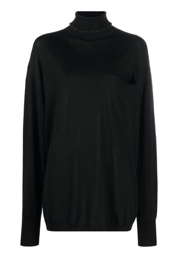 QUIRA ribbed-knit roll neck jumper - Nero