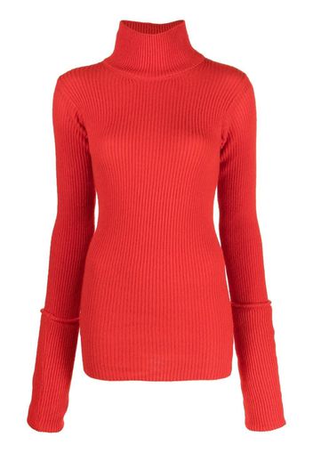 QUIRA ribbed-knit roll-neck jumper - Rosso