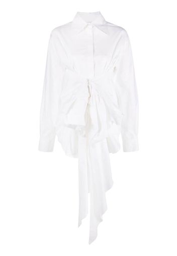 QUIRA draped-detail cotton shirt - Bianco