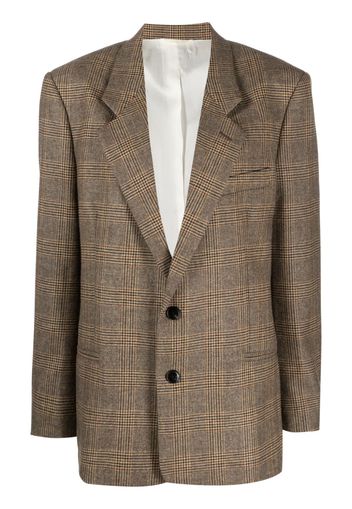 QUIRA check-pattern notched-lapels blazer - Marrone