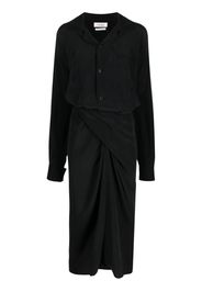 QUIRA long-sleeve button-fastening dress - Nero