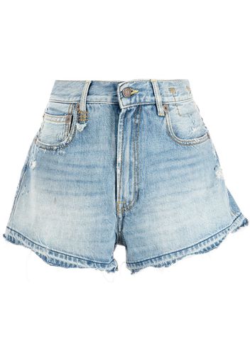 R13 faded-effect denim shorts - Blu