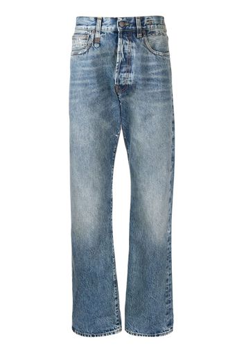 R13 stonewashed straight-leg jeans - Blu