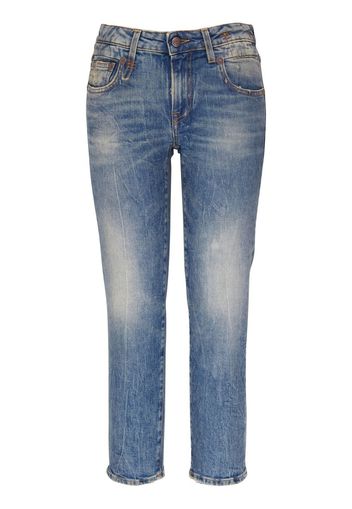 R13 faded cropped jeans - Blu