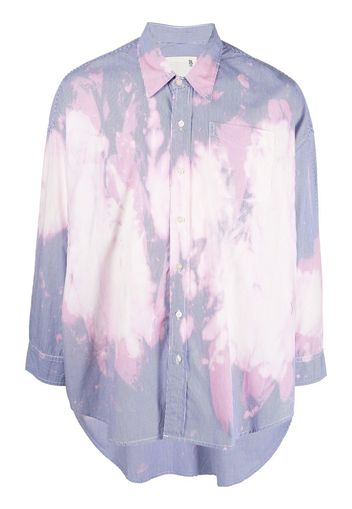 R13 bleached-effect cotton shirt - Blu