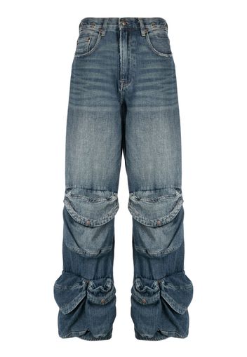 R13 multiple-pockets washed jeans - Blu