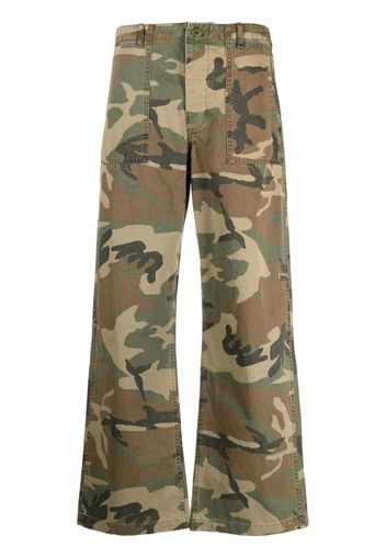 R13 wide-leg camouflage-print trousers - Verde