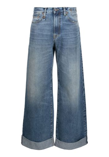 R13 turn-up hem baggy jeans - Blu