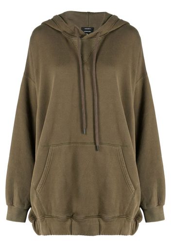 R13 longline drawstring hoodie - Verde