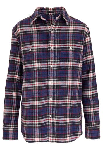 R13 check button-up shirt - Blu