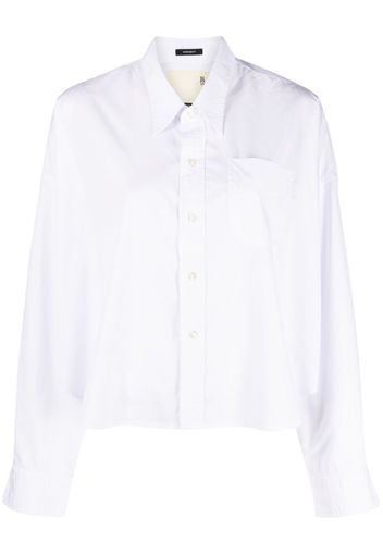 R13 long-sleeve cropped shirt - Bianco