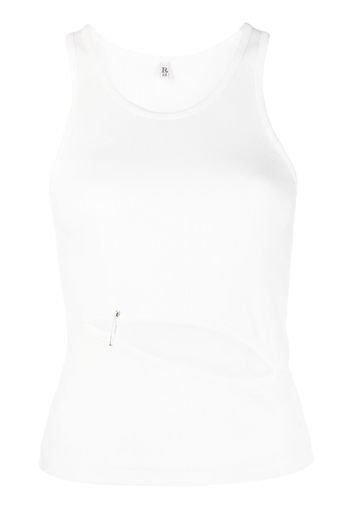 R13 cut-out ribbed tank top - Bianco