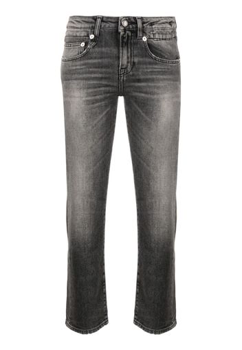 R13 mid-rise cropped jeans - Grigio