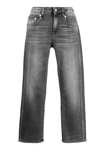 R13 Jeans dritti crop - Grigio