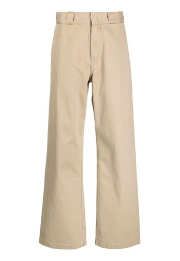 R13 wide-leg cotton chino trousers - Verde