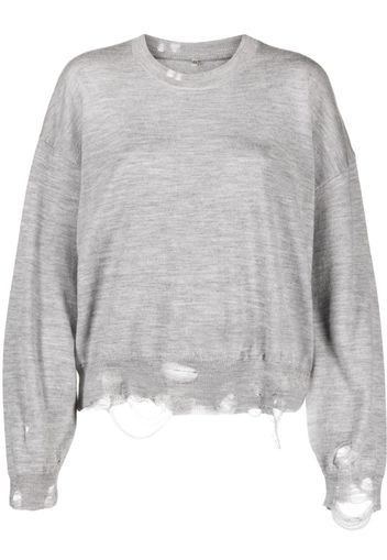 R13 distressed merino-wool jumper - Grigio