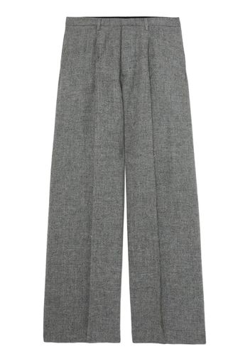 R13 Inverted wool wide-leg trousers - Grigio