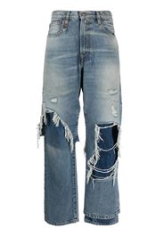 R13 distressed wide-leg jeans - Blu