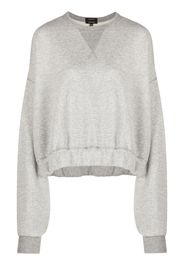 R13 cropped cotton sweatshirt - Grigio