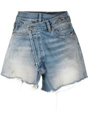 R13 crossover distressed denim shorts - Blu