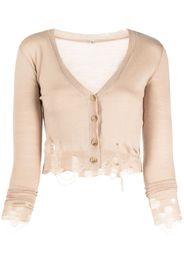 R13 Distressed Baby cardigan - Marrone