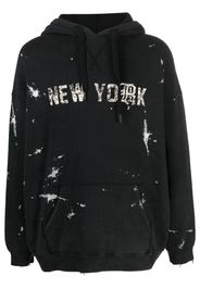 R13 paint-splatter distressed-effect hoodie - Nero